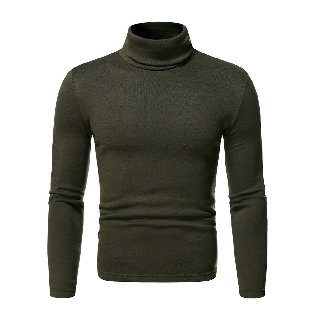 Men's Fur Pullover High Collar T-shirt