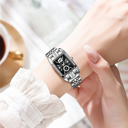 Stainless Steel Simple Square Business Fashion Watch