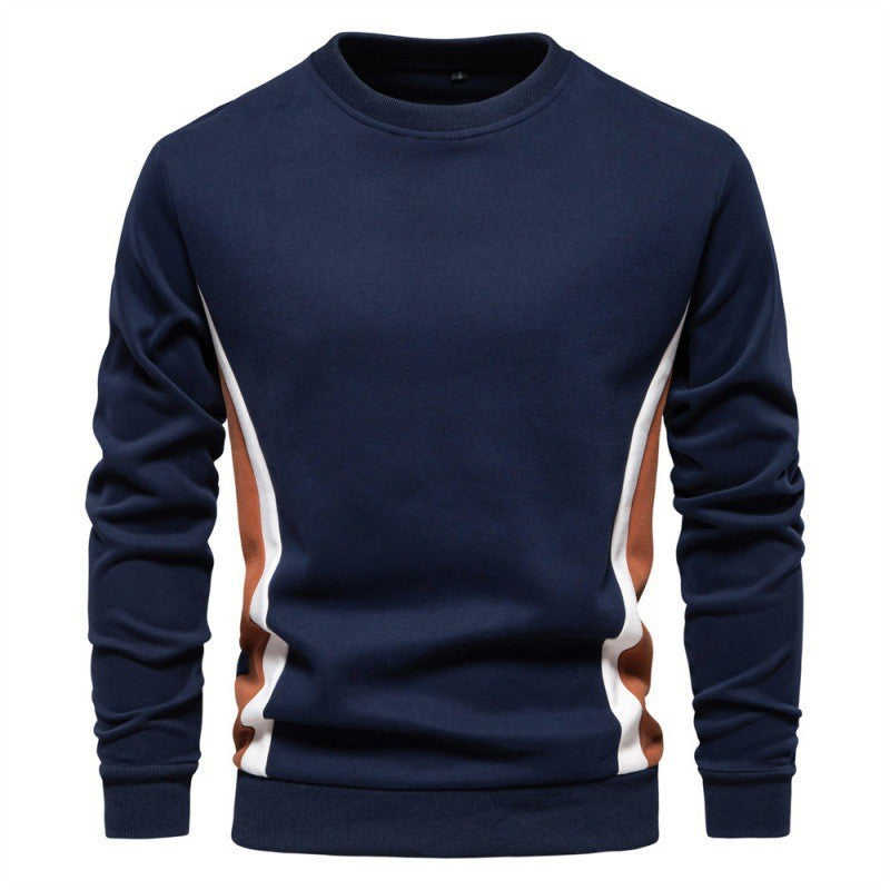Men Slim Fit Long Sleeves Patchwork Sweatshirt
