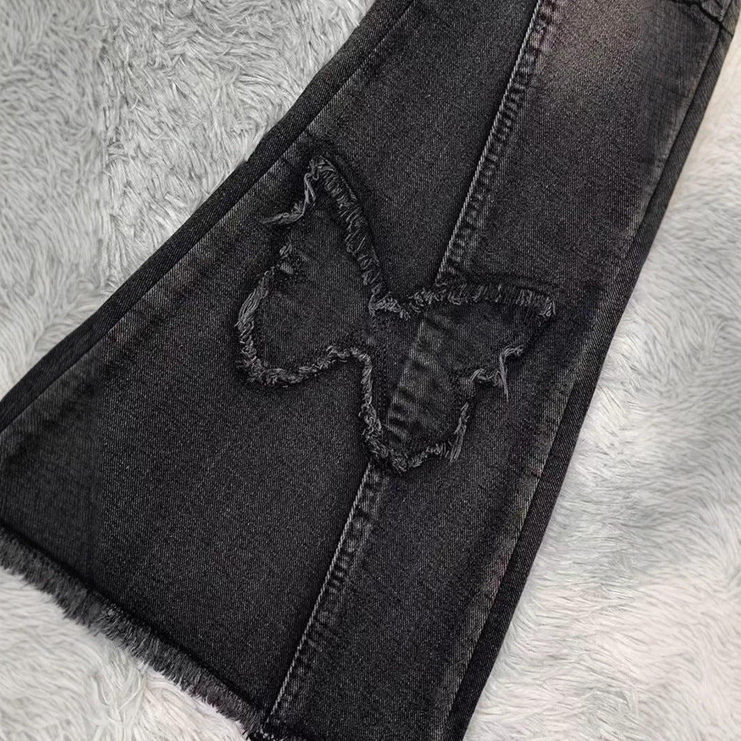 Elastic Plus Size Denim Flared Jeans
