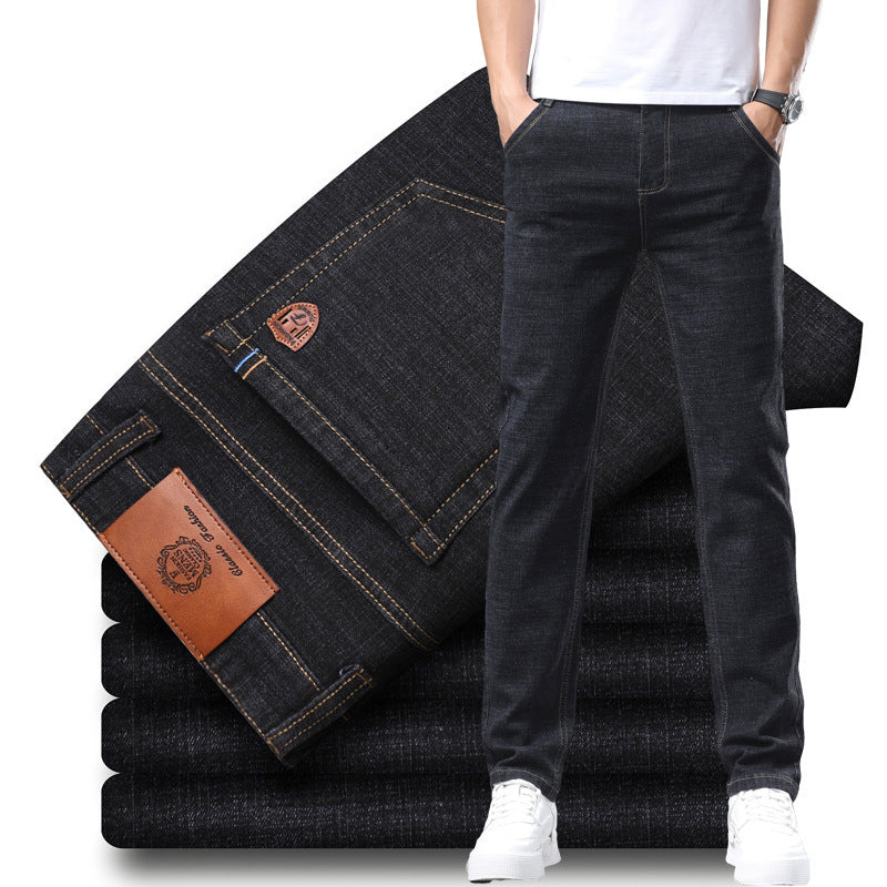 Loose Elastic Middle-aged Jeans