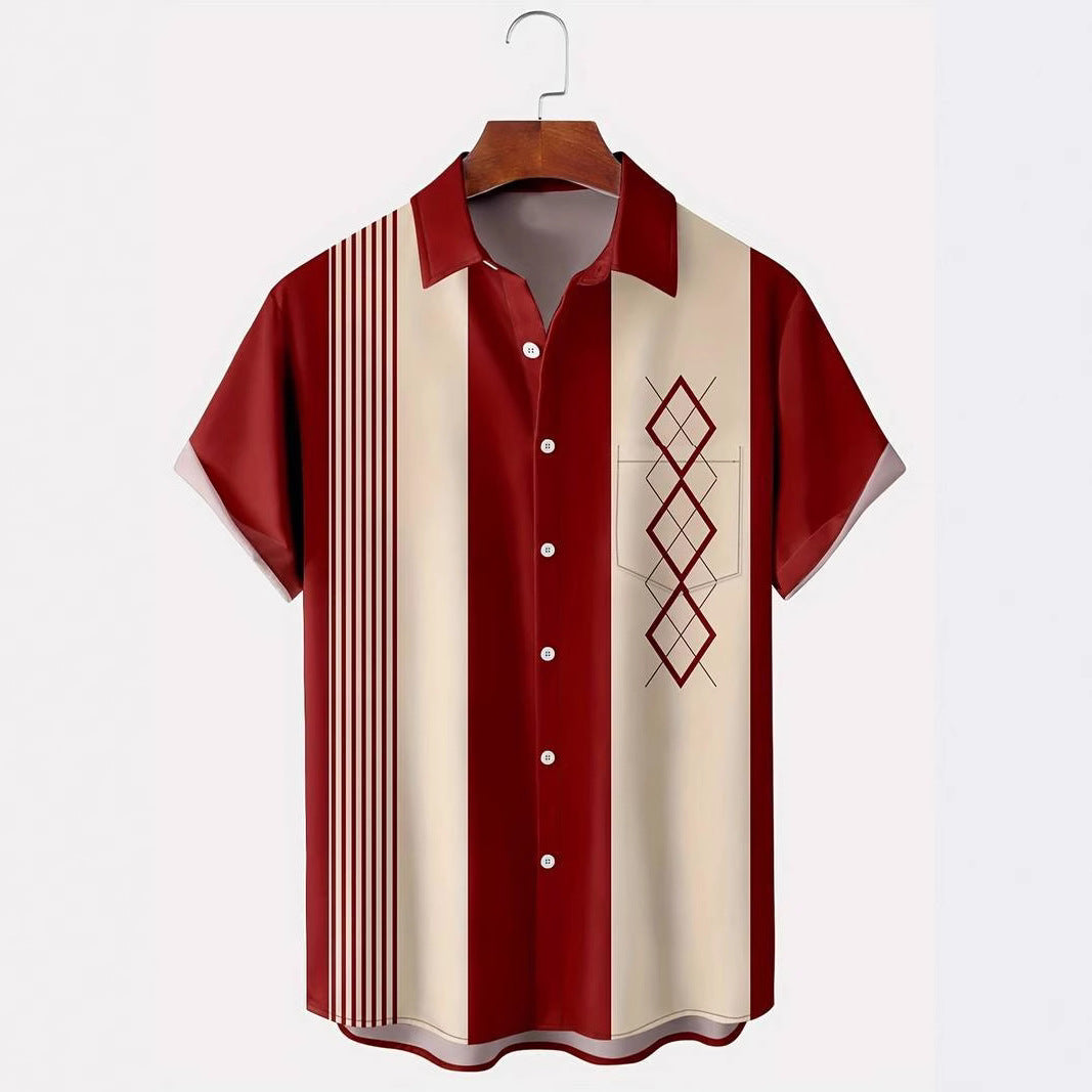 Color Loose Short-sleeved Shirt Lapel