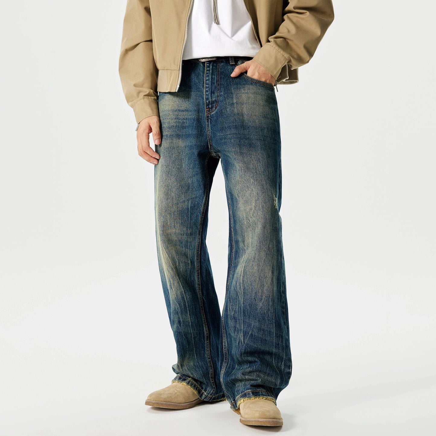 Men Loose Micro-flared Jeans