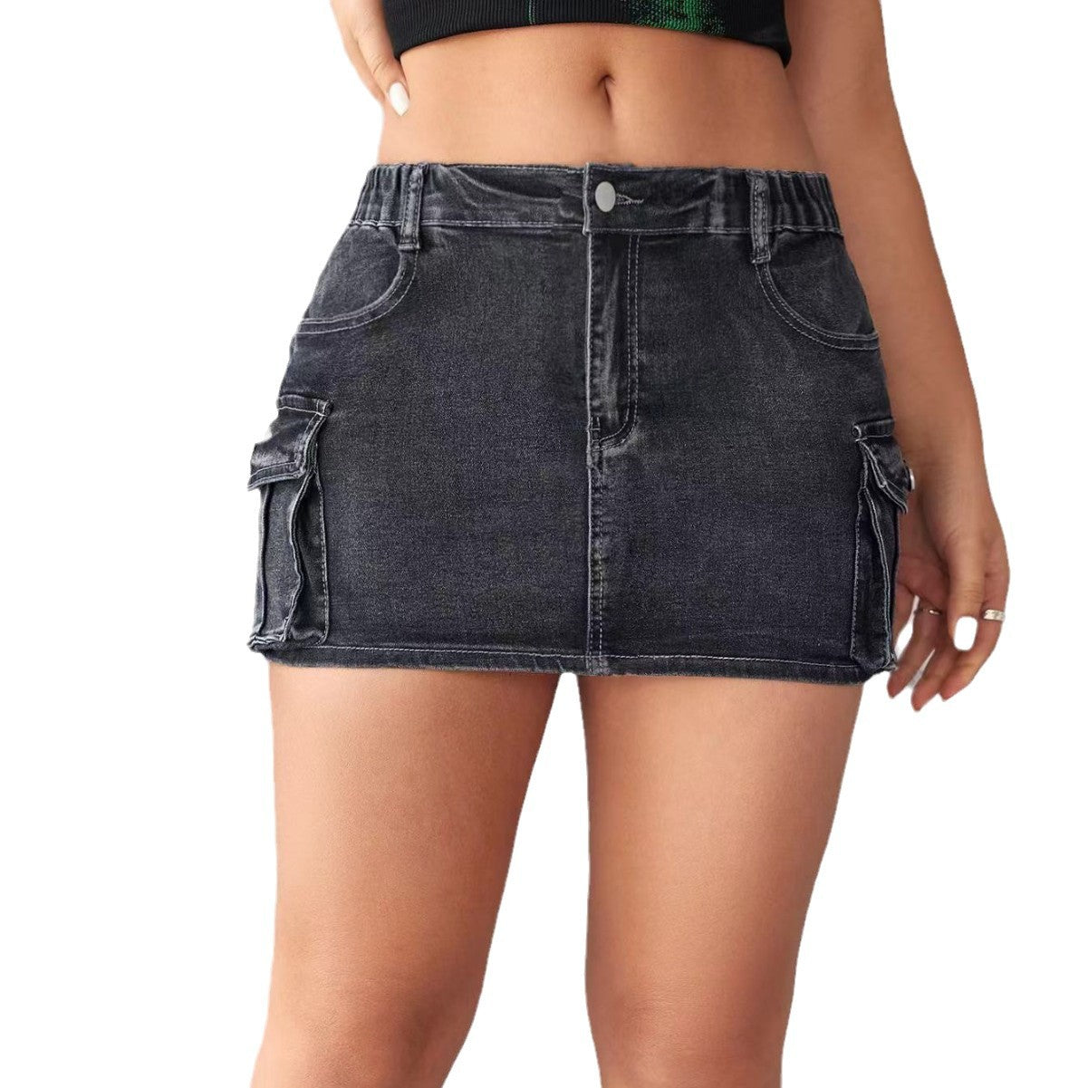 Stretch Slim-fitting Workwear Pocket Skirt
