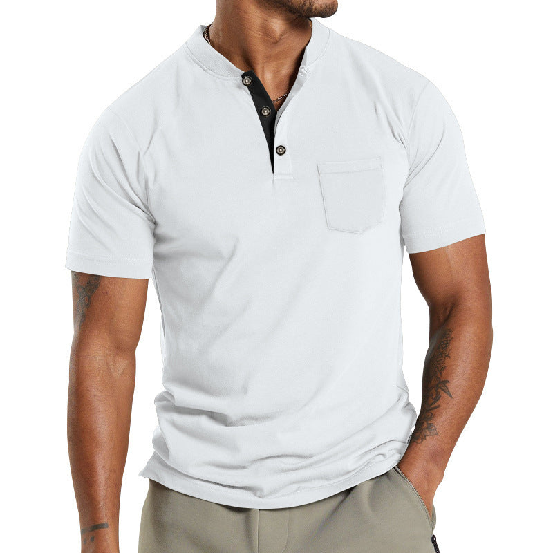 Men's Short Sleeve Button Pocket