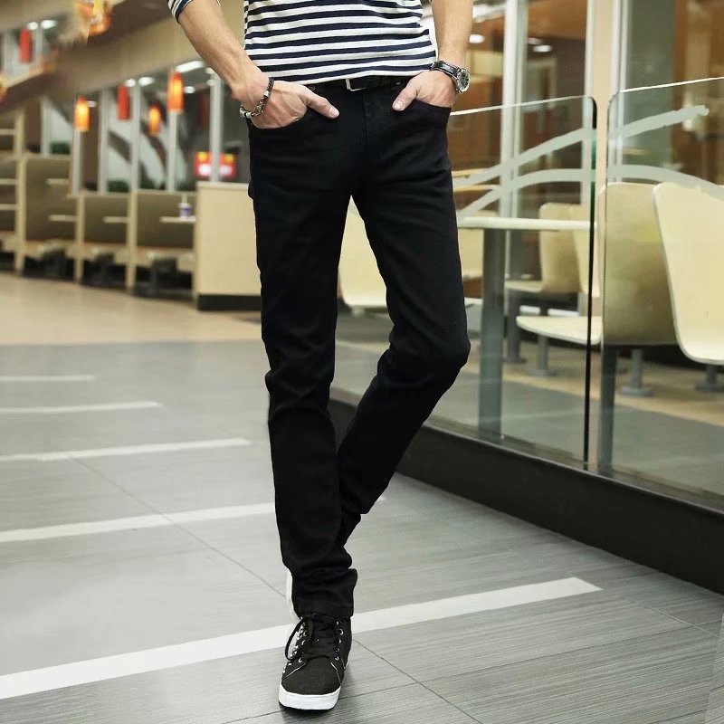 Washed Blue Jeans Men's Trendy Slim