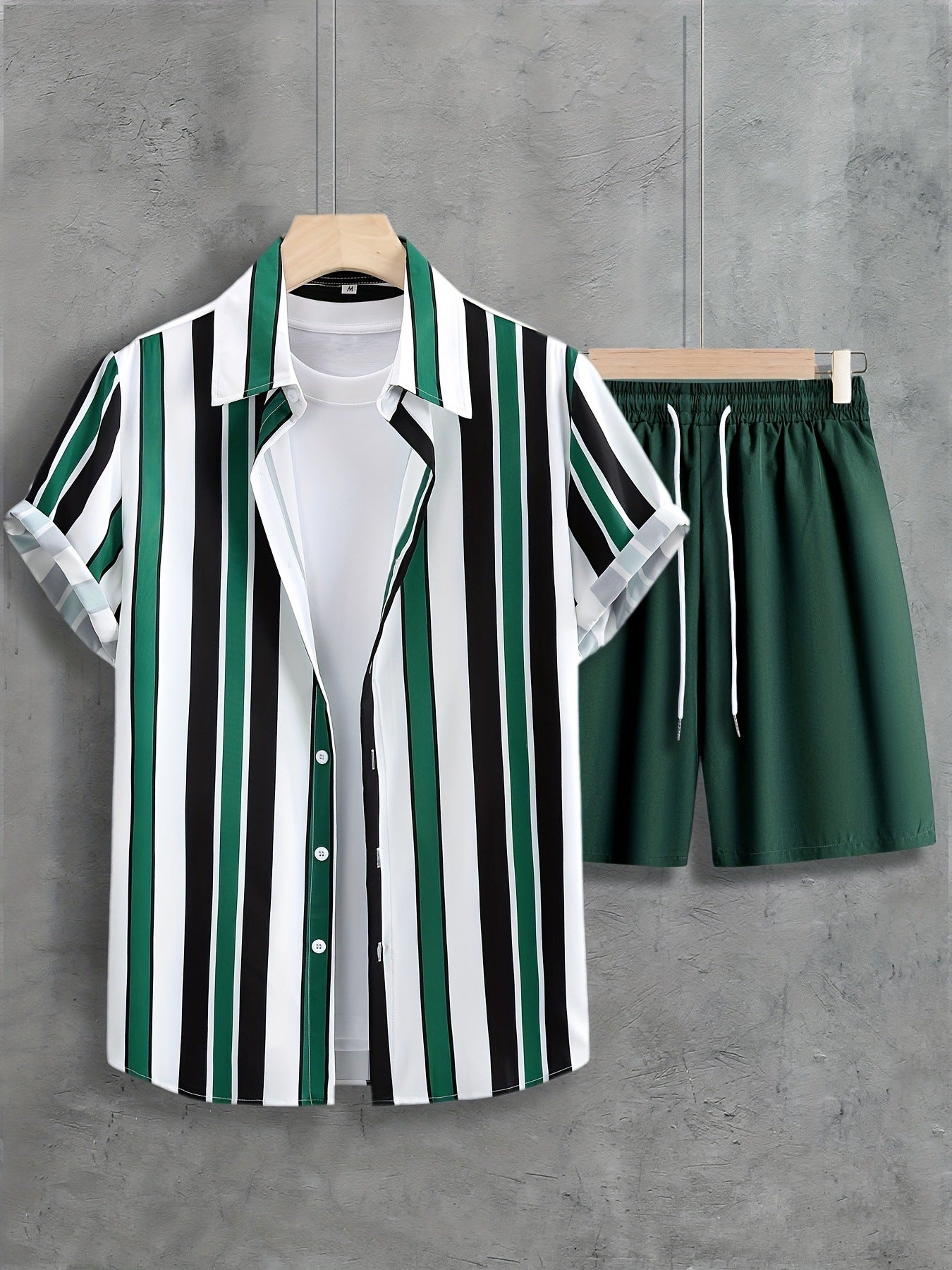 Fashion Trend Animal PatternSleeve Shirt Shorts Suit
