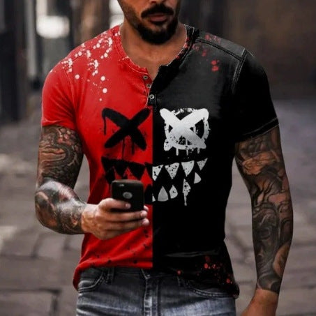 Men's Fashion Simple Lapel Button Sleeve