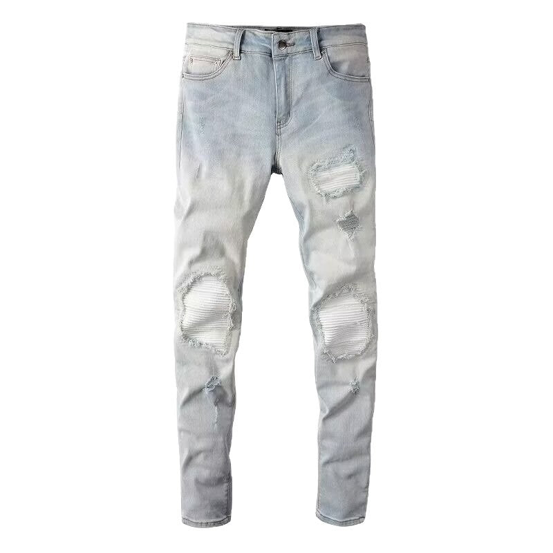 Hole Patch Jeans Fashion Brand Stretch Slim