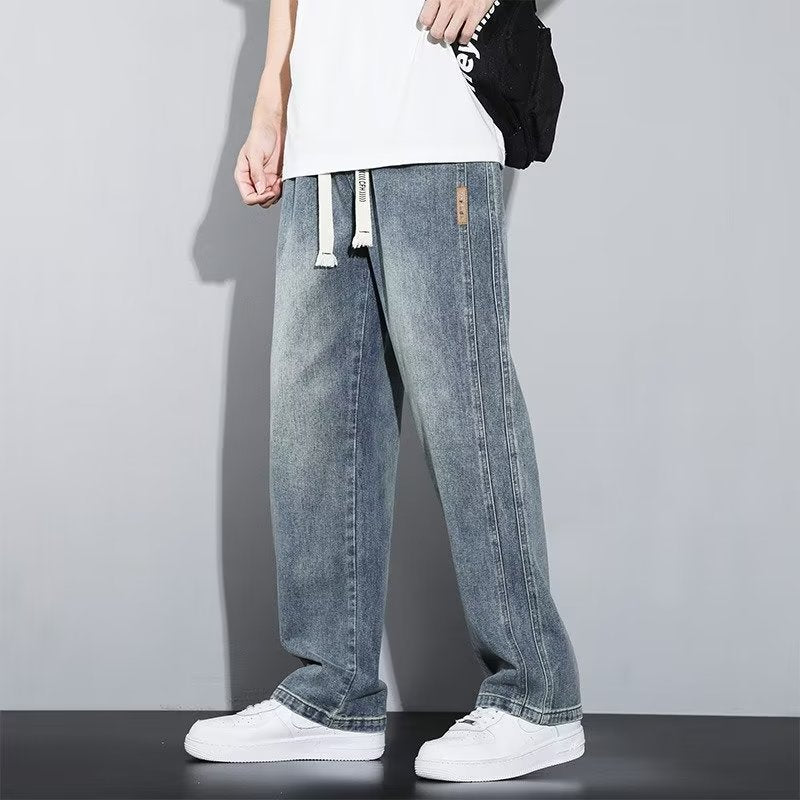 Men's High-looking Straight Loose Wide-leg Jeans