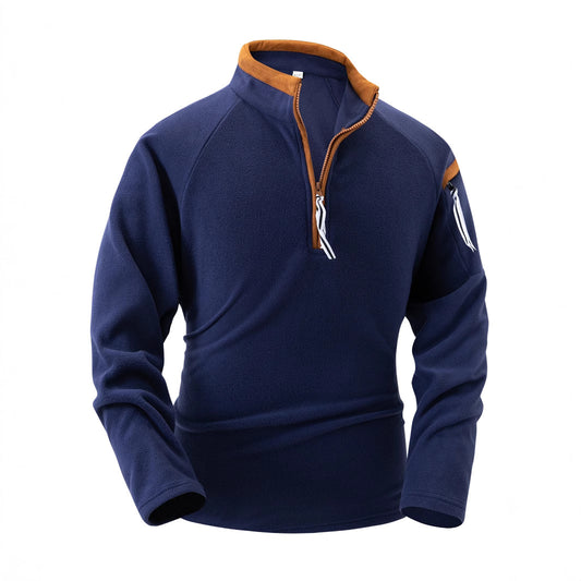 Men Stand Half Zip Long Sleeve Sweatshirts