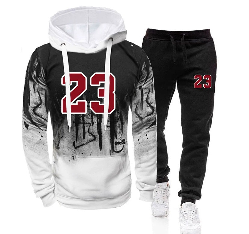 Men's Sport Splashed Sportswear Hooded