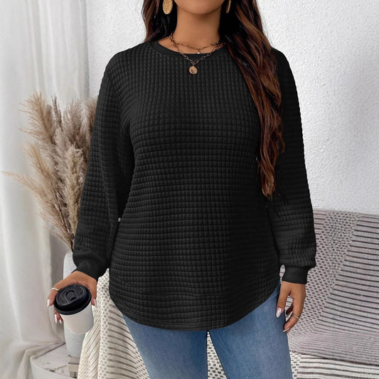 Women's Fashion Square Plaid Pullover Sweatshirt