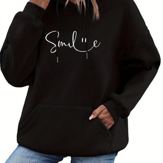 Womens Smile Hoodie Kangaroo Pocket