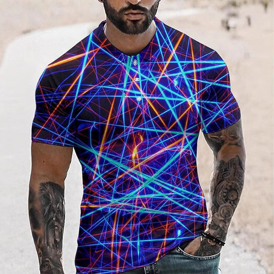 Men's Fashion Simple Lapel Button Sleeve