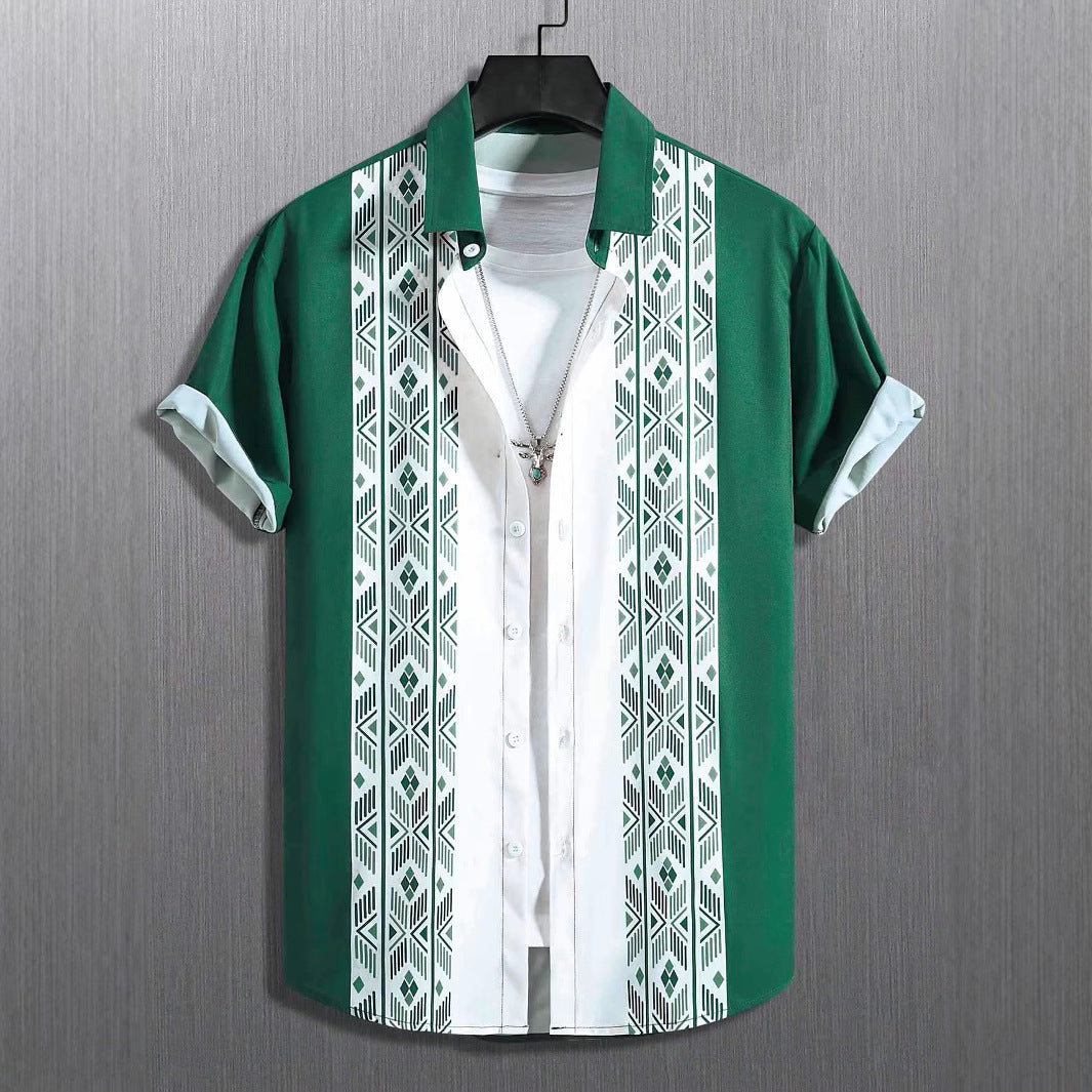 Color Loose Short-sleeved Shirt Lapel