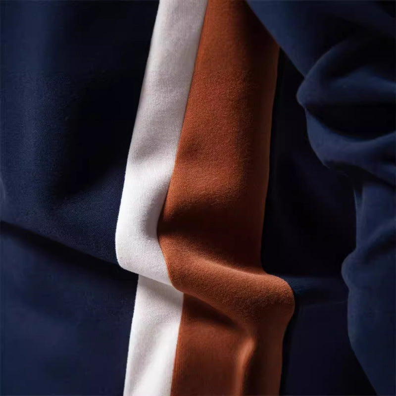 Men Slim Fit Long Sleeves Patchwork Sweatshirt