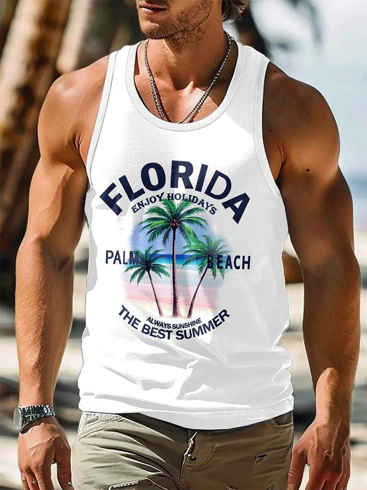 Men's Sleeveless T-shirt Hawaiian Style
