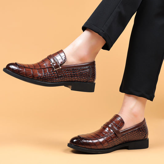 Men's Leather Shoes Crocodile Pattern