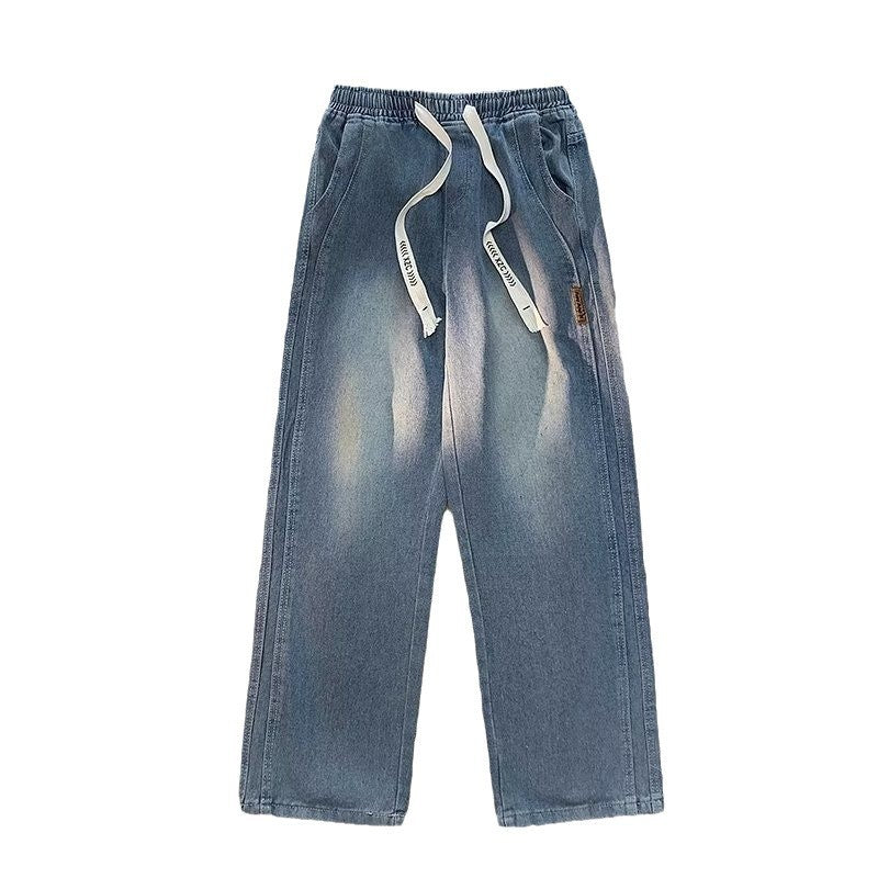 Men's High-looking Straight Loose Wide-leg Jeans