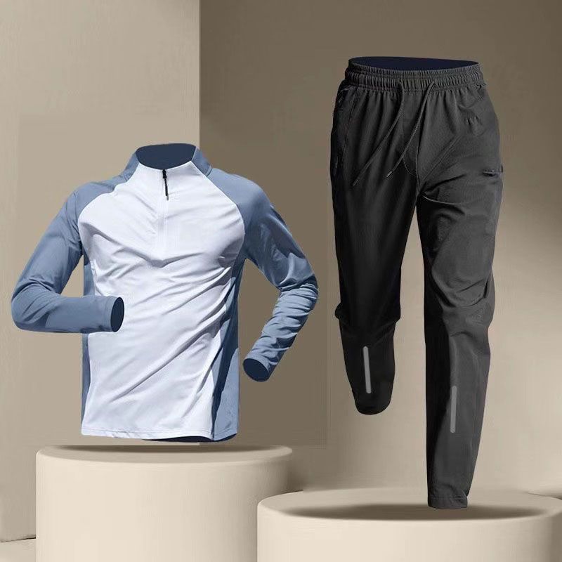 Half Zipper Training Long Sleeve Trousers Suit