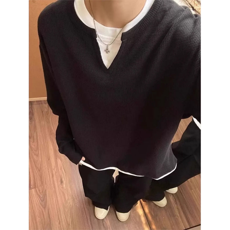 Capless Round Neck Two-piece Sweatshirts