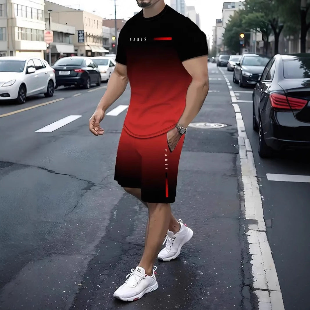 Men Short-sleeved Shorts T-shirt Suit