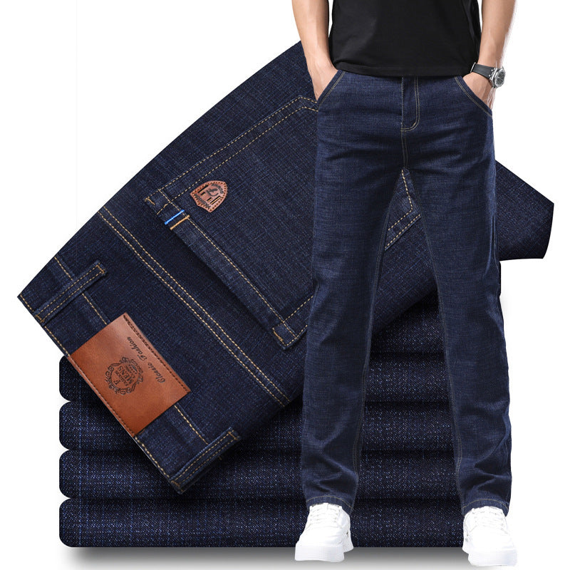 Loose Elastic Middle-aged Jeans