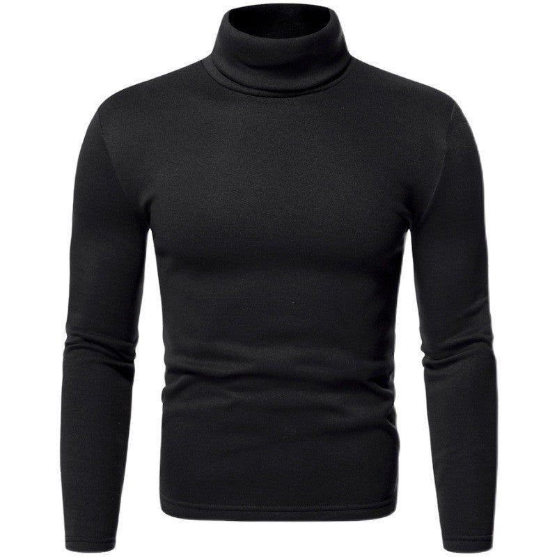 Men's Fur Pullover High Collar T-shirt