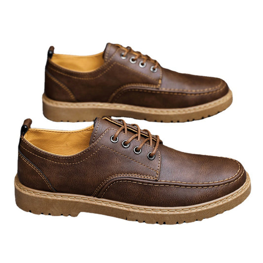 Handsome Lace Up Black Leather Shoes Men