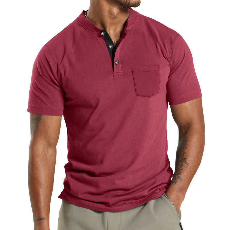 Men's Short Sleeve Button Pocket