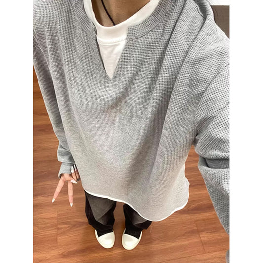 Capless Round Neck Two-piece Sweatshirts