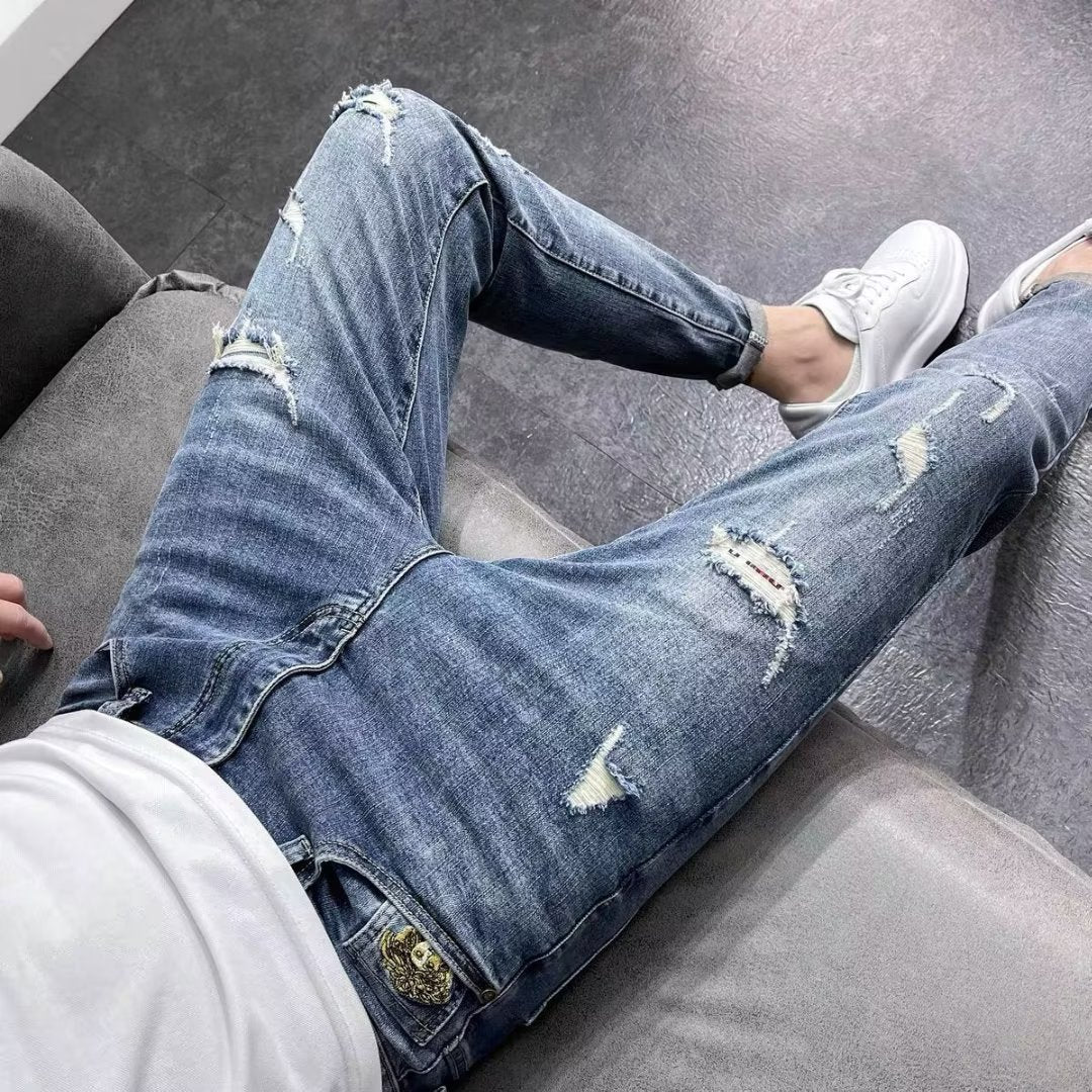 Men's Fashion Ripped Skinny Jeans