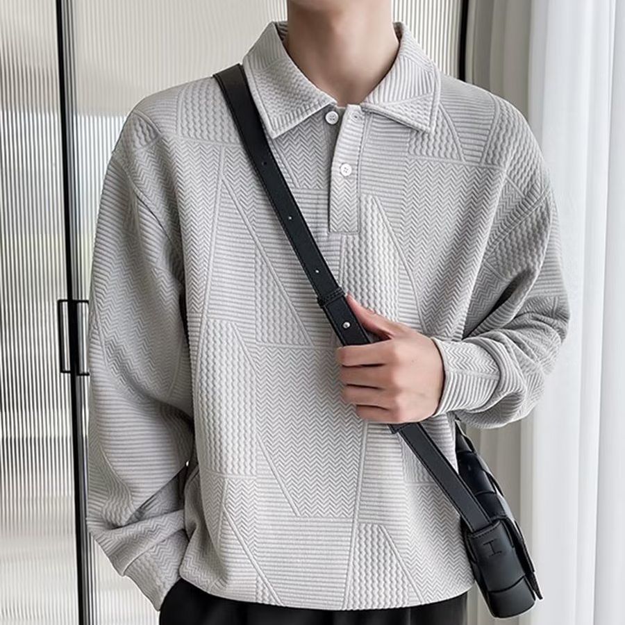 Men's Mature And Stable Lapel Sweatshirts