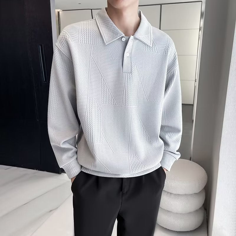 Men's Mature And Stable Lapel Sweatshirts