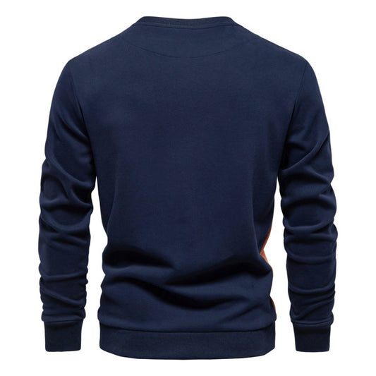 Men Slim Fit Long Sleeves Patchwork Sweatshirt
