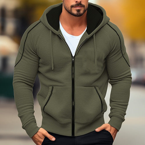 Trendy Loose-fitting Hoodie Zipper Jacket