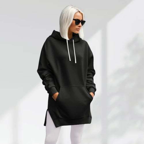 Split Shoulder Sleeve Brushed Hoodies