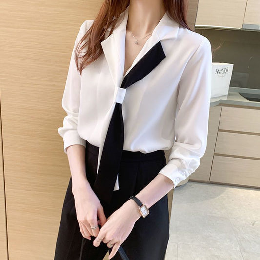 Women's Suit Collar White Shirt