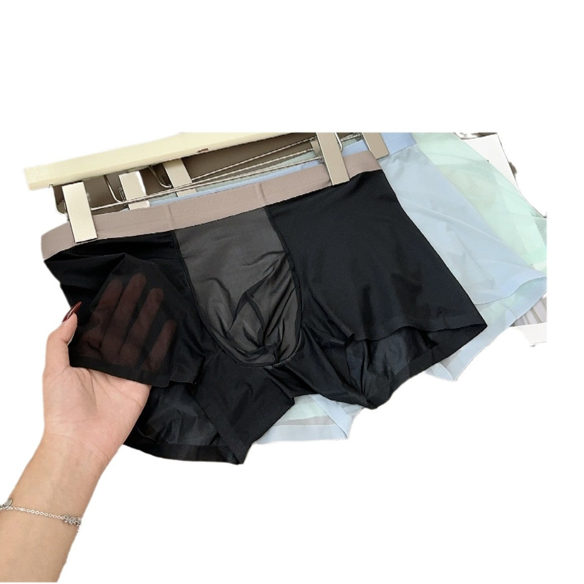 Honeycomb Crotch Antibacterial Seamless Boxers