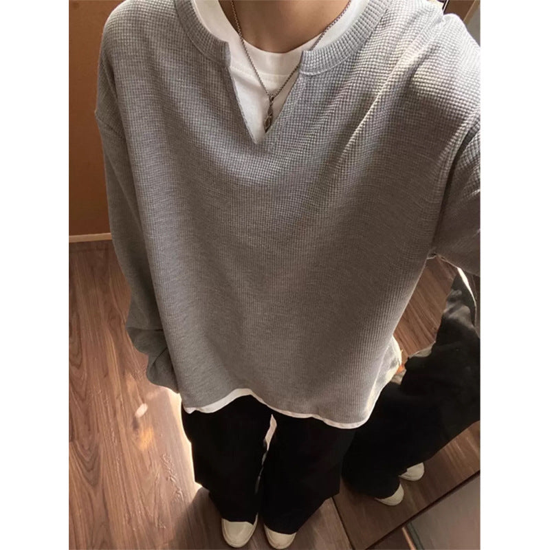 Capless Round Neck Two-piece Sweatshirts