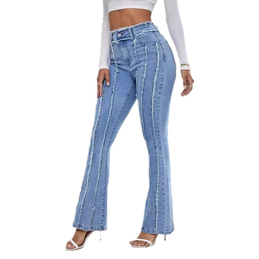 Slightly Flared Wadding Edge Jeans
