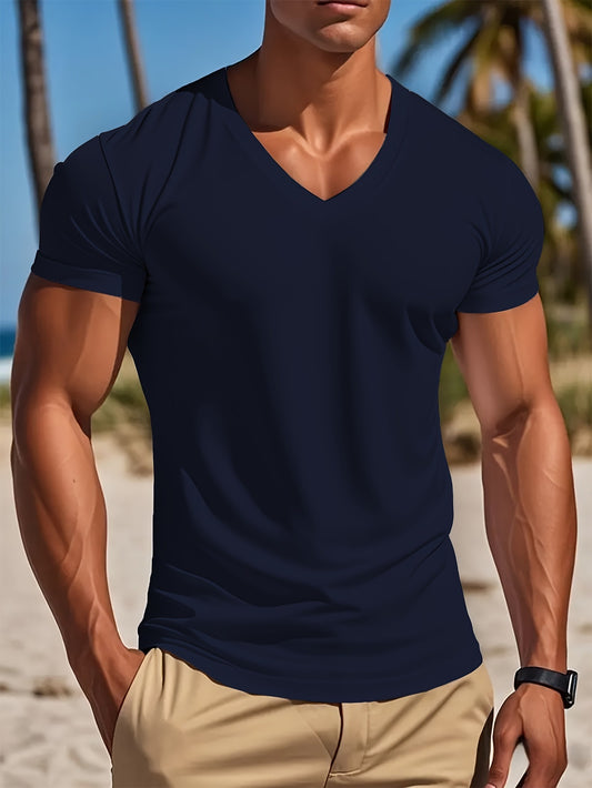 Men's V-neck T-shirt Smooth