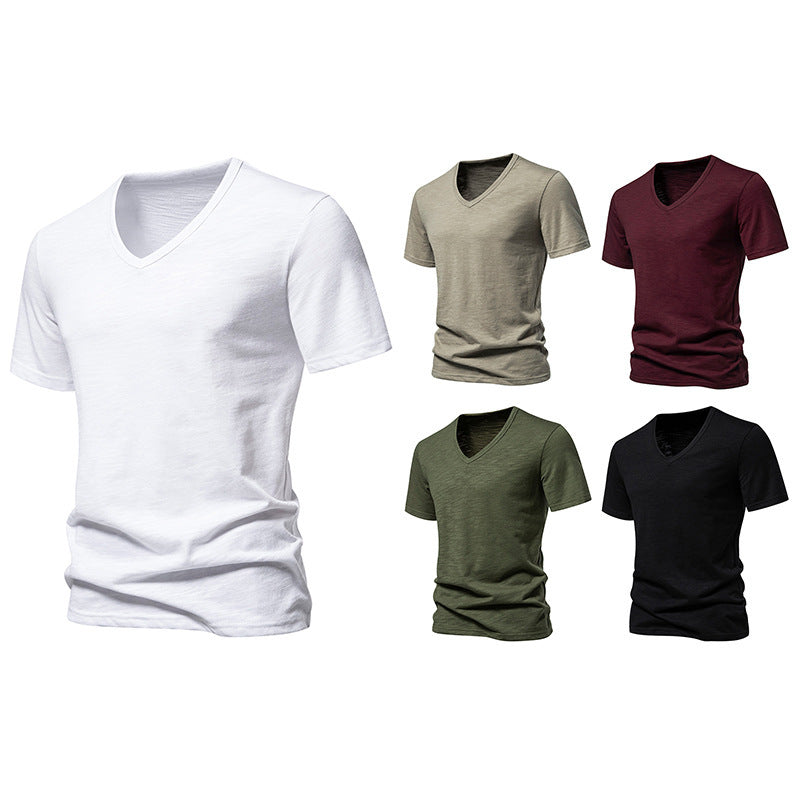 Men's Slub Cotton Bottoming T-Shirt