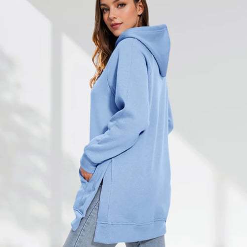 Split Shoulder Sleeve Brushed Hoodies