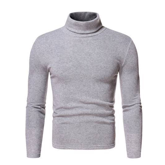 Men's Fur Pullover High Collar T-shirt