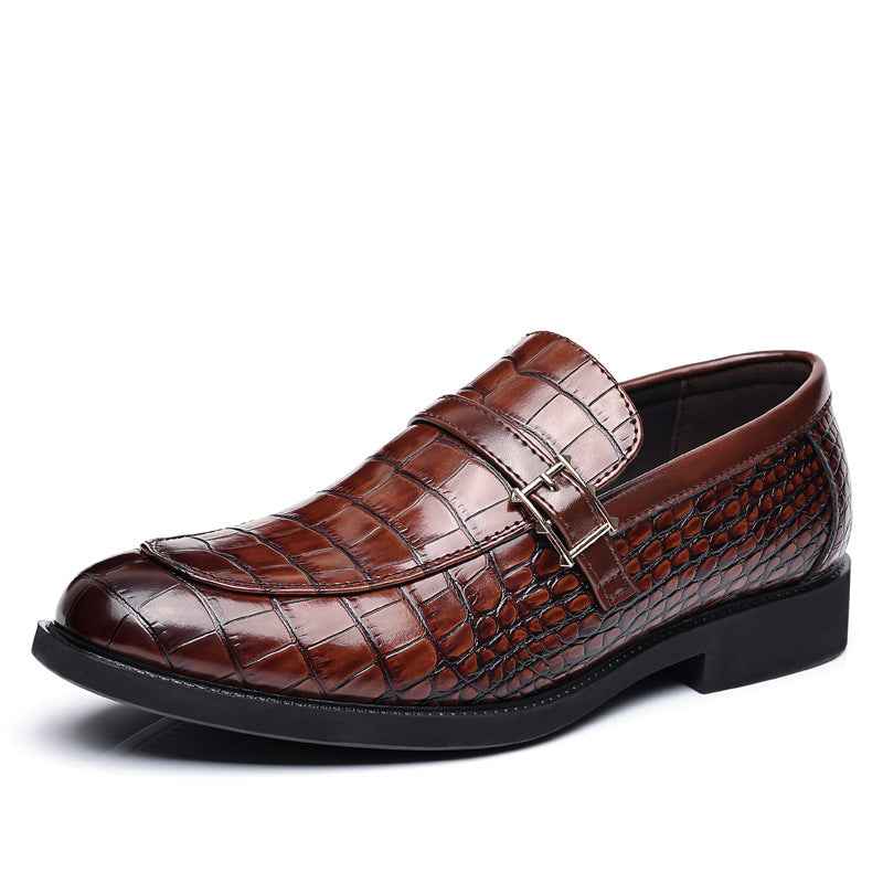 Men's Leather Shoes Crocodile Pattern