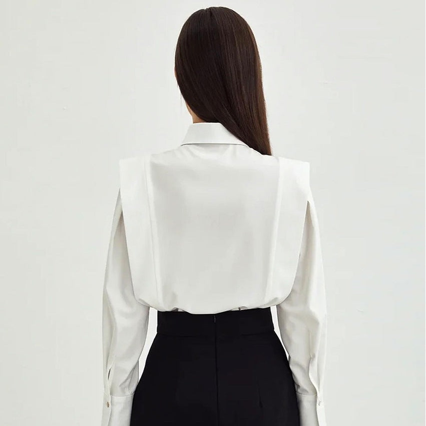 Right-angle Shoulder Slimming Shirt Stitching Sense