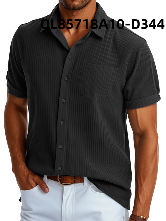 Men's Loose Trendy Short Sleeve Lapel Shirt