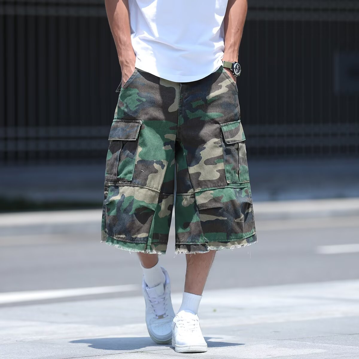 American High Street Pu Shuai Camouflage Shorts